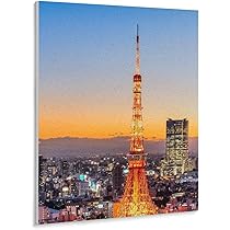 Amazon | 夕暮れに輝く東京タワー 数字キットによる絵画 数字